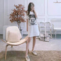 Moschino T-shirt Loose Cotton Embroidered Letter Dress