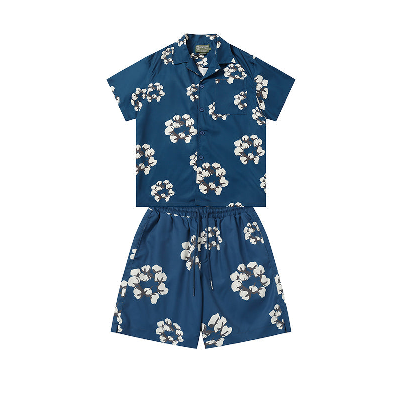 Denim Tears T-shirt & Shorts 2 Piece Set Button cardigan woven