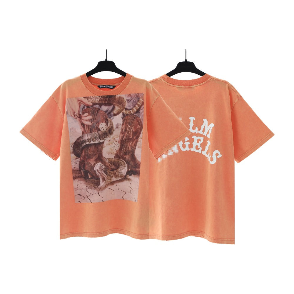 Palm Angels T-shirt Dice and Snake Print Short Sleeve T-shirt