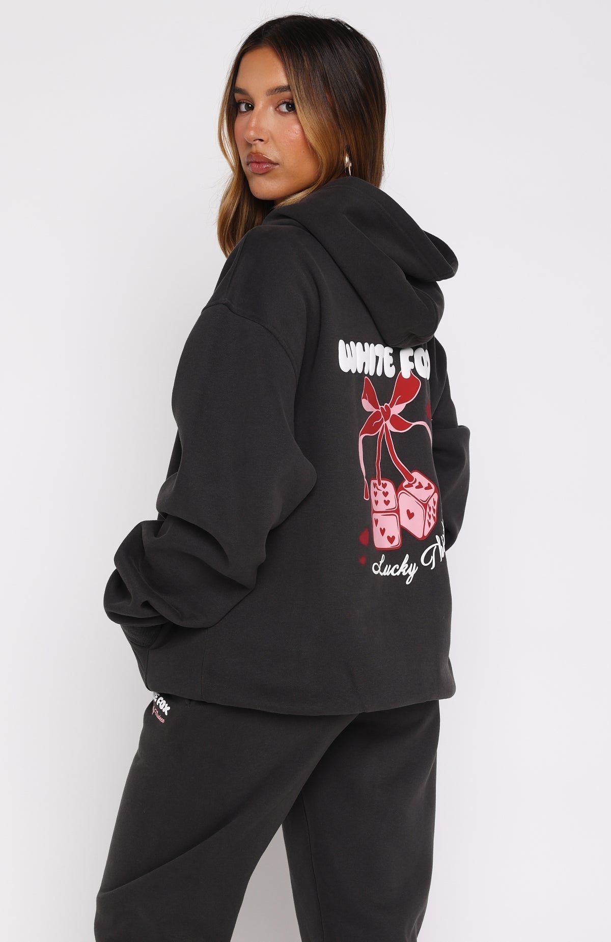 Lucky Thirteen Cheyenne Oversized Hoodie Charcoal