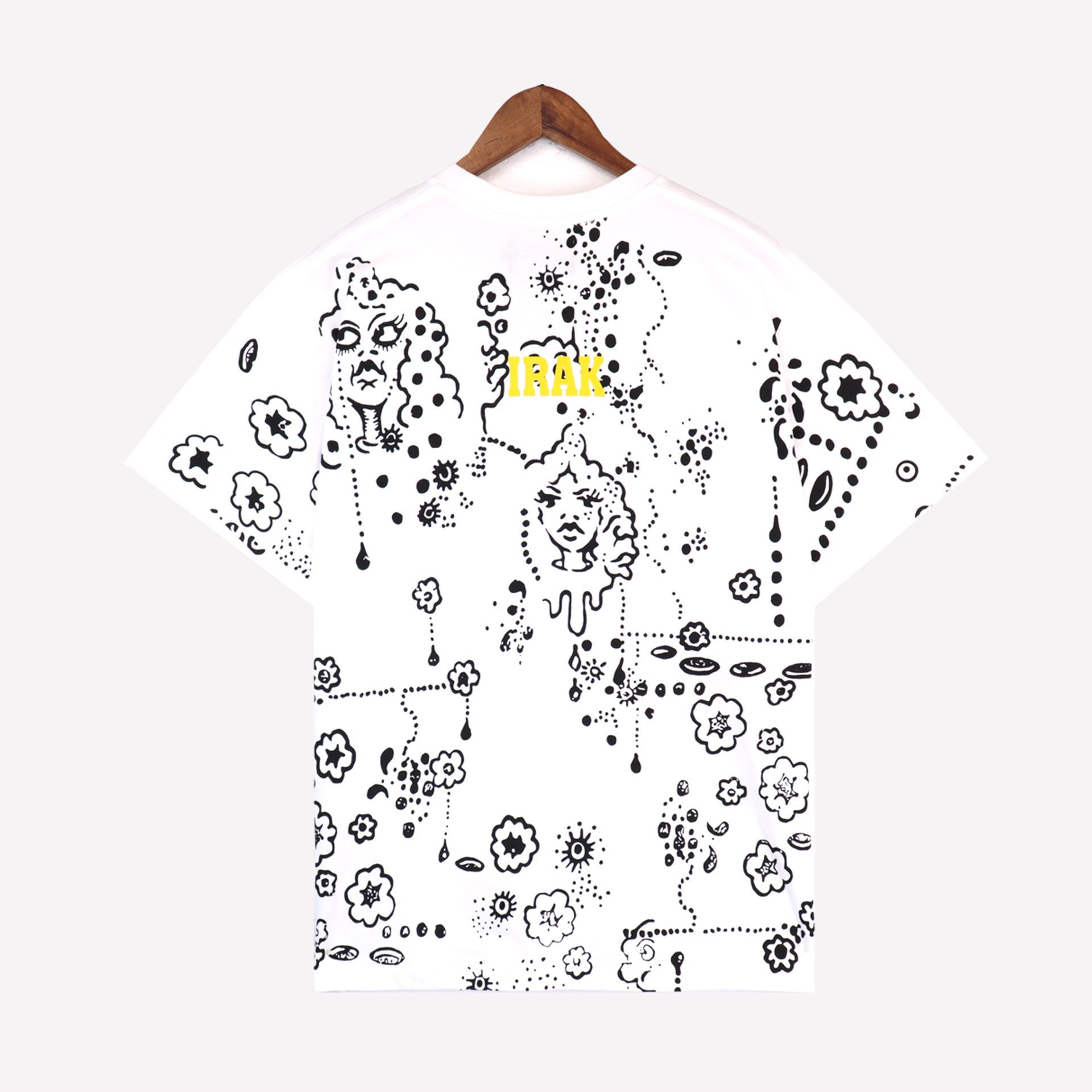 Denim Tears Shirt Full Graffiti Print Short Sleeve T-Shirt
