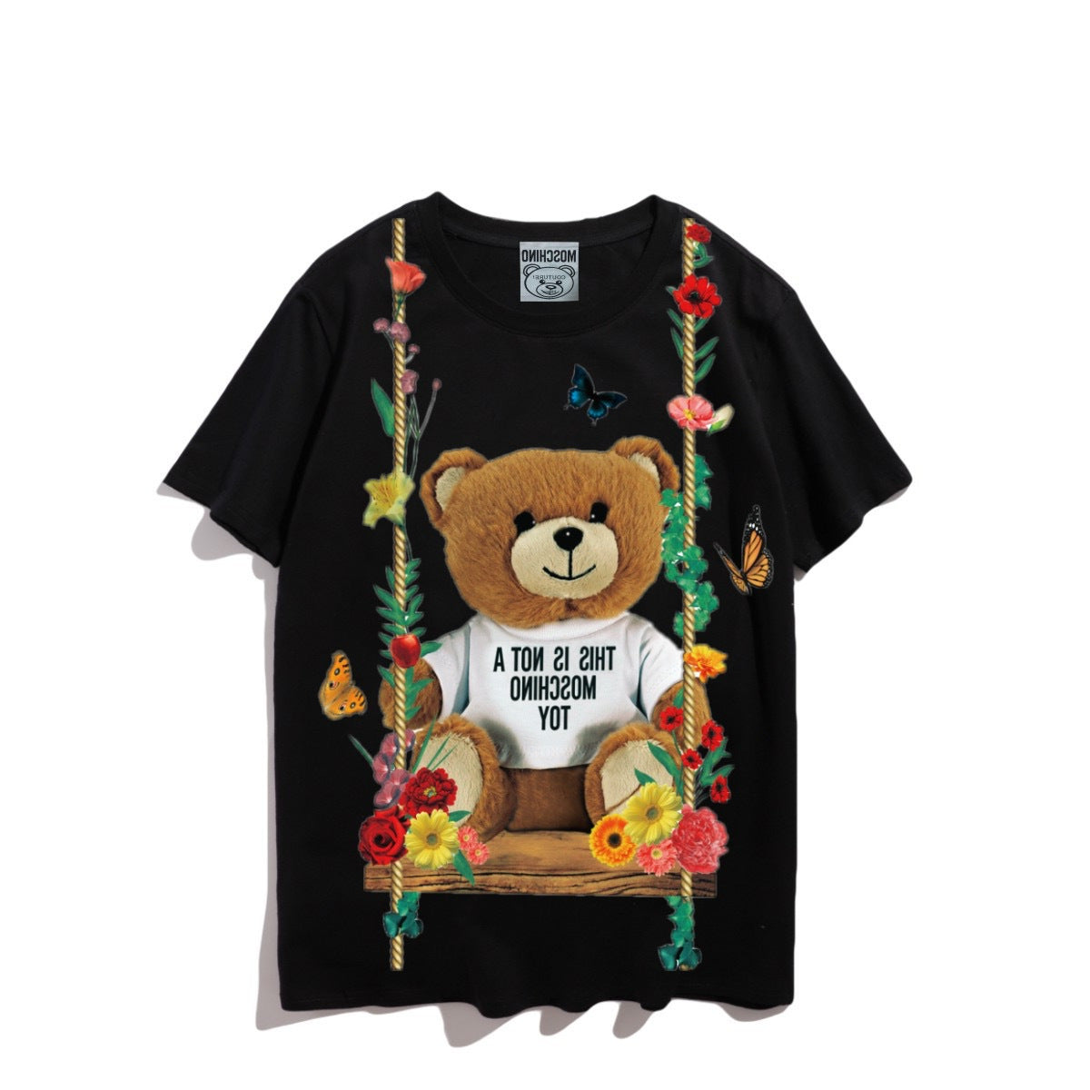 Moschino T-shirt Teddy Bear Pattern Quick-Drying Loose Short Sleeve