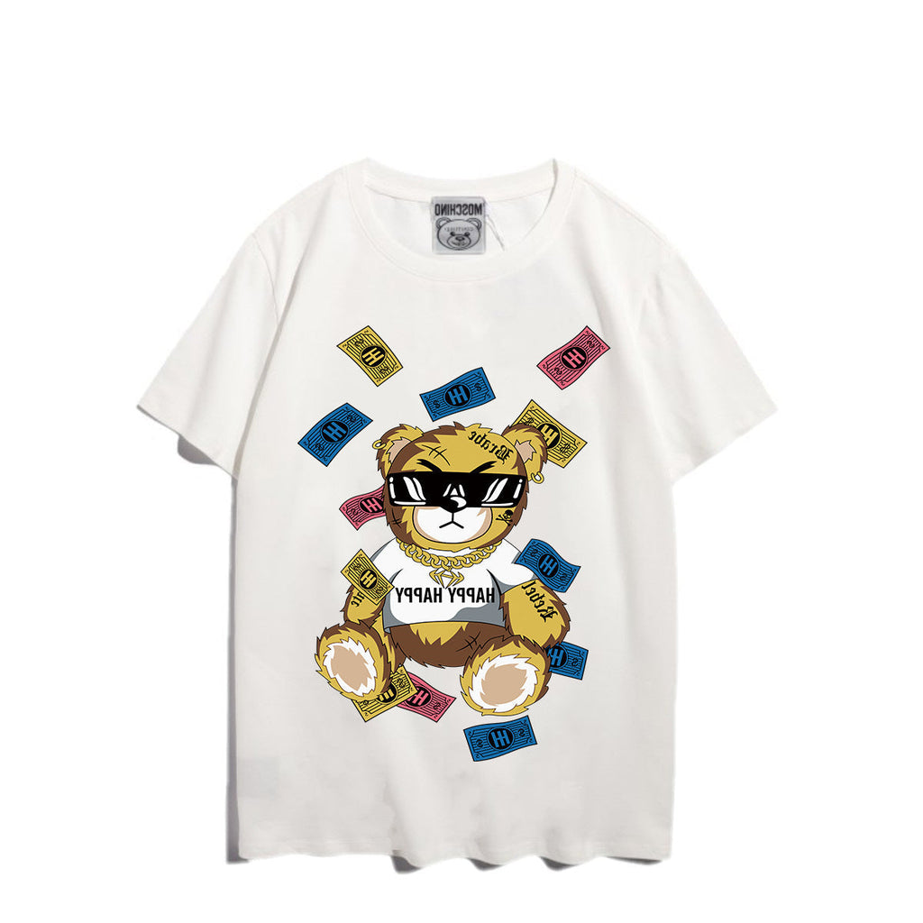 Moschino T-shirt Bear Printed Short-Sleeved T-shirt Couple Wear