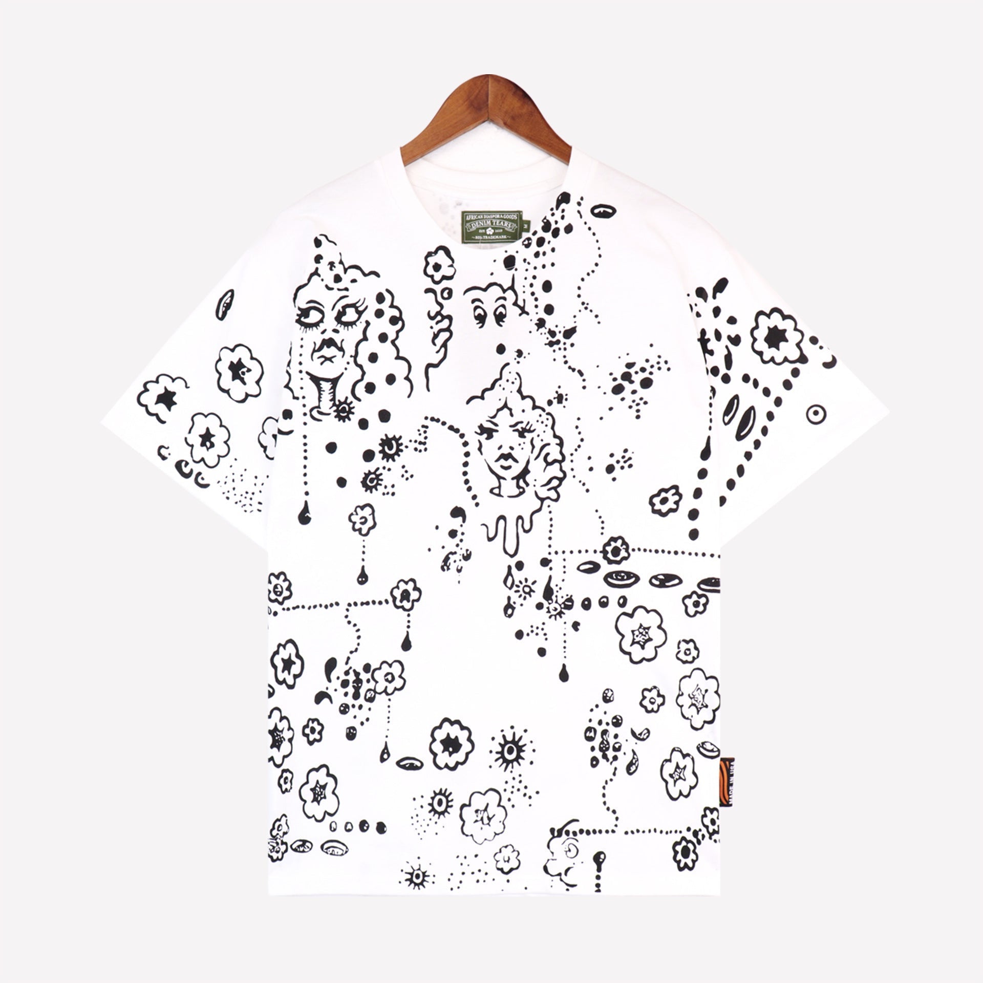 Denim Tears Shirt Full Graffiti Print Short Sleeve T-Shirt