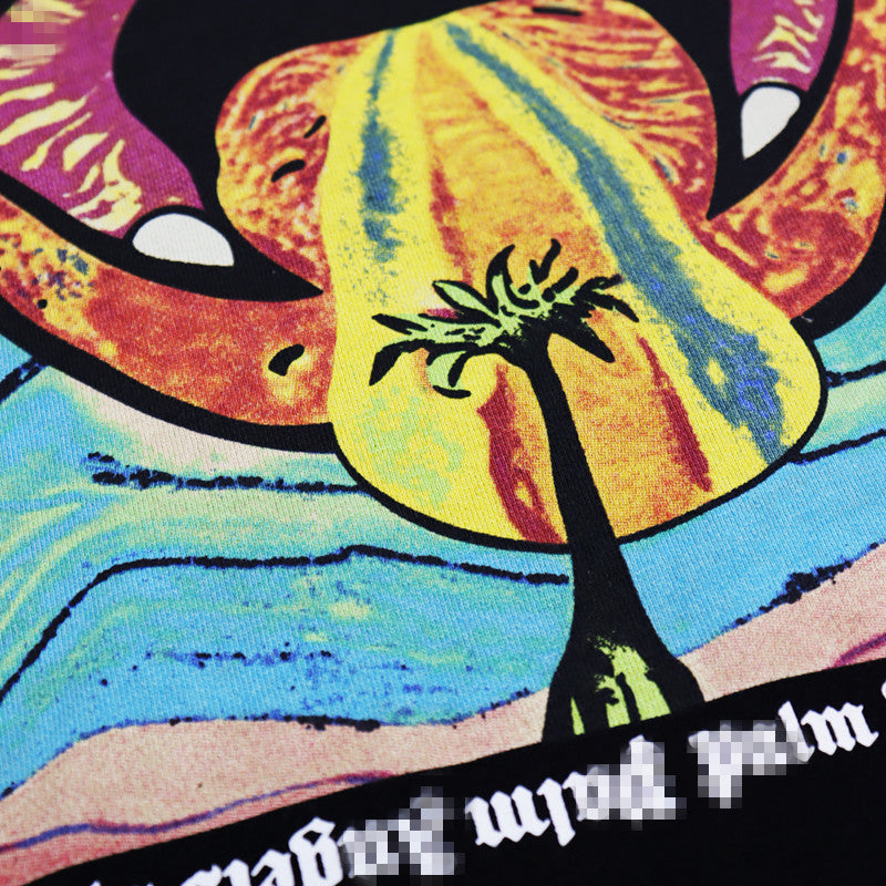 Palm Angle Sweatshirt Palm Angels Color Logo Printing Long Sleeve Crew Neck Sweater Men and Women