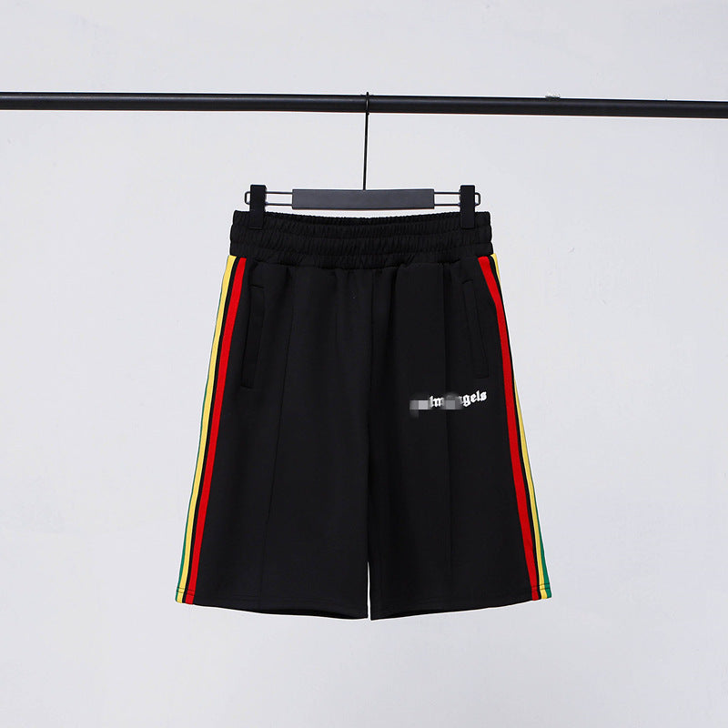 Palm Angle Shorts Palm Angels Casual Striped Shorts Elastic Men's and Women's Sports Fifth Pants