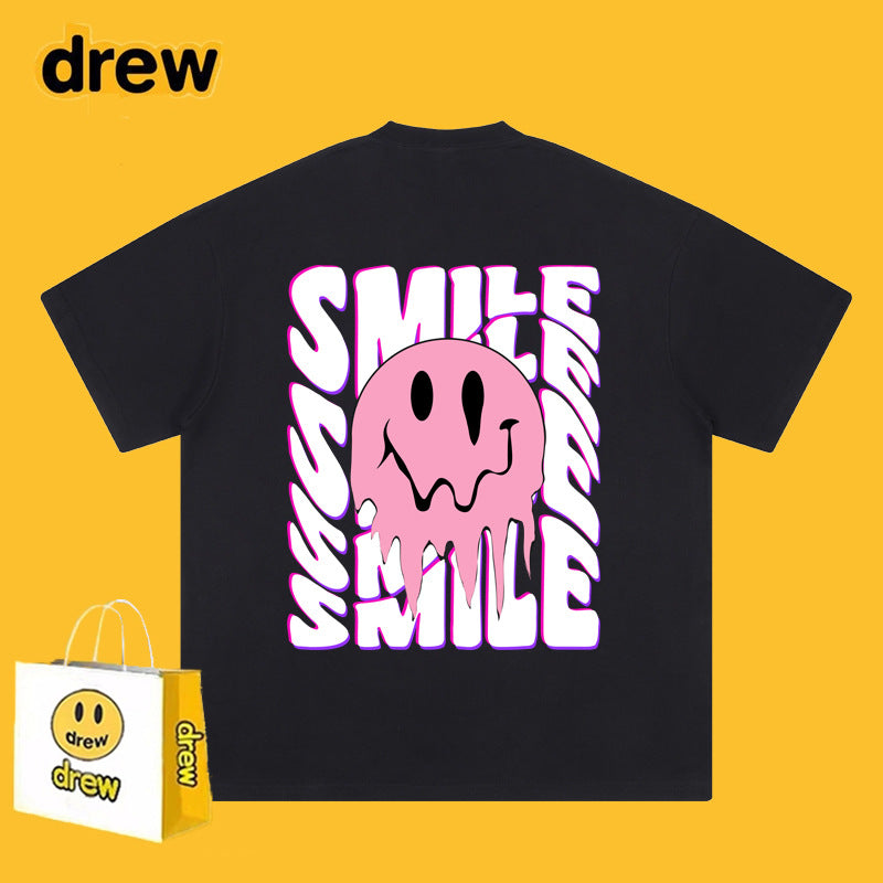 Drew T-shirts Drew Short Sleeve Letter Smiley Face Short