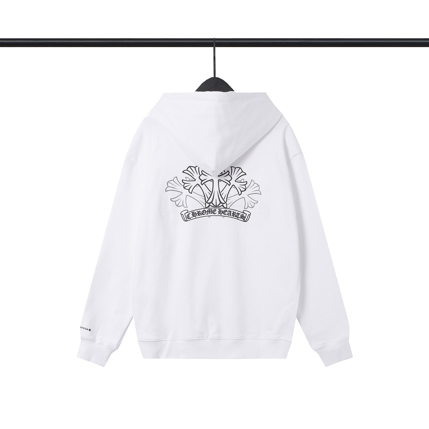 Chrome Heart Hoodie Overlap Phantom Cross Zip Hooded Jacket