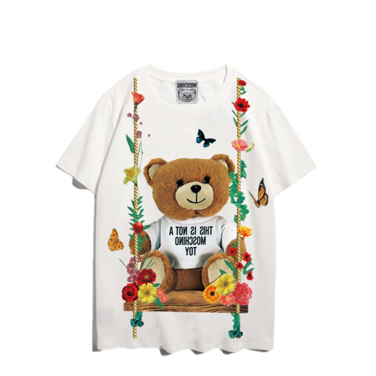 Moschino T-shirt Bear Printed Short-Sleeved T-shirt Couple Wear