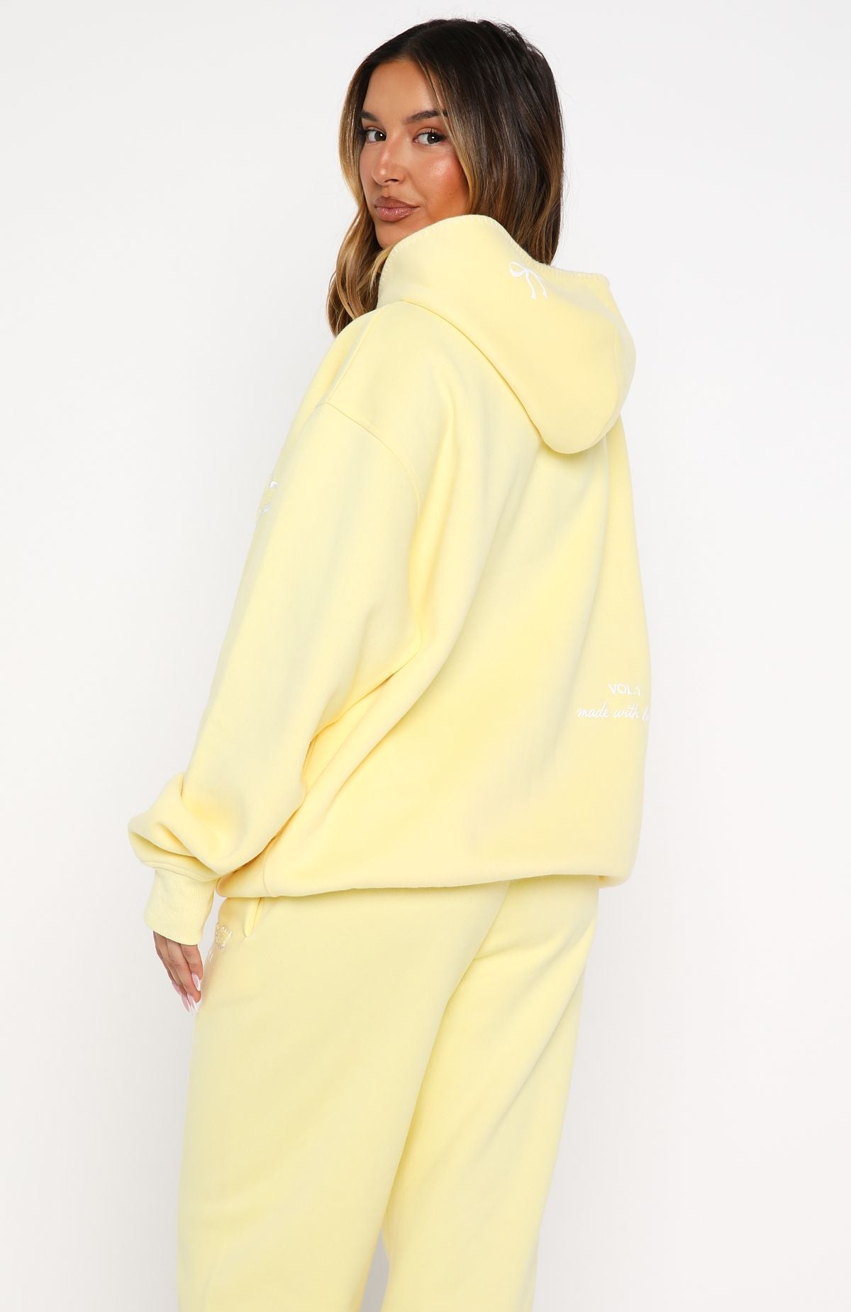 Vol. 1 Front Graphic Oversized Hoodie Lemon
