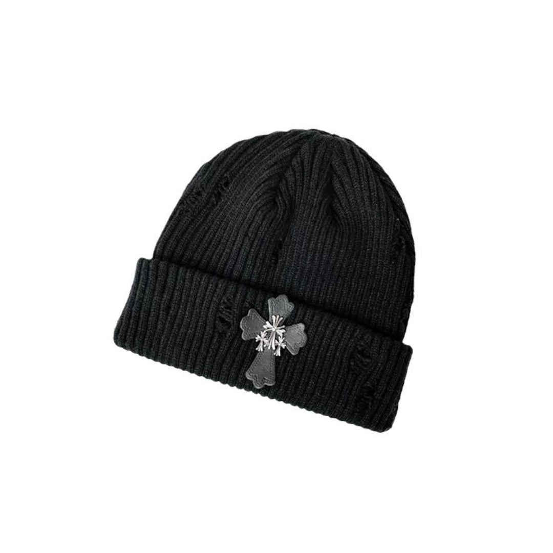 Chrome Heart Beanie Ripped Cross Knitted Hat Warm Hat Wool
