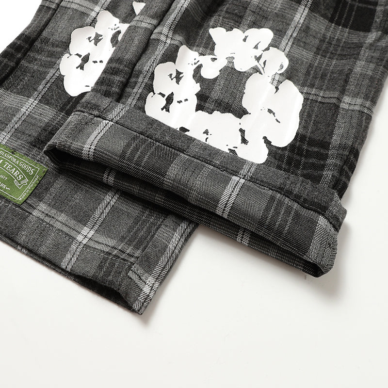 Denim Tears Long-Sleeved Shirt & Suit Pants 2 Piece Set Kapok Plaid