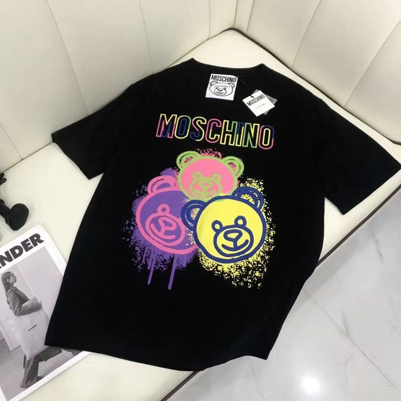 Moschino T-shirt Round Neck Bear T-shirt Short Sleeve Couple
