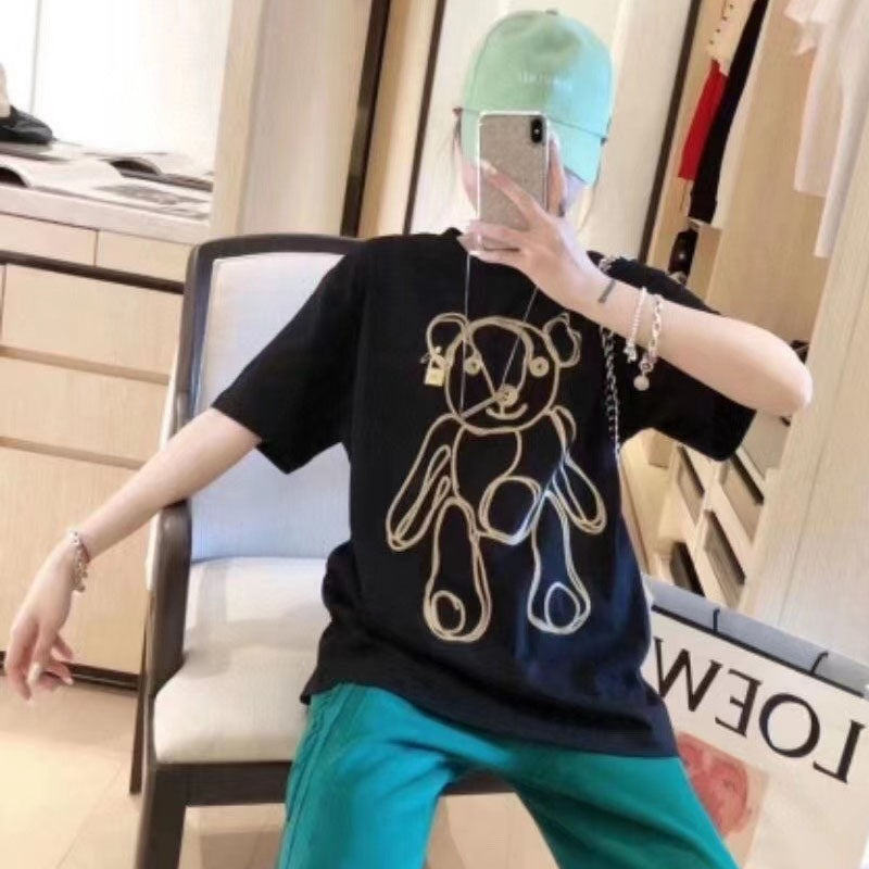 Moschino T-shirt Round Neck Bear T-shirt Short Sleeve Couple