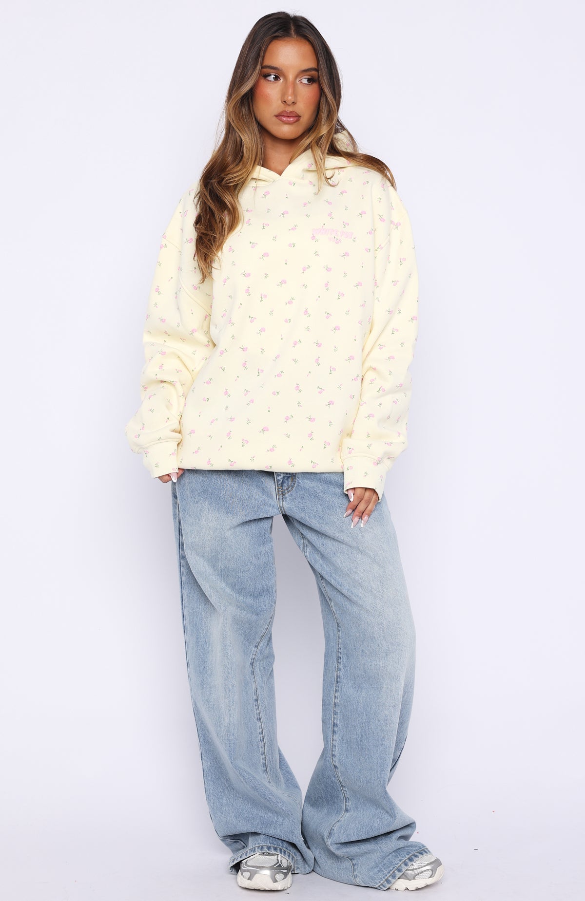 Offstage Printed Oversized Hoodie Lemon Ditsy