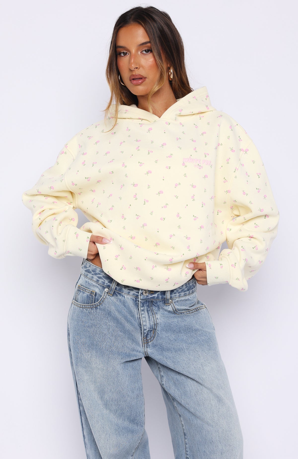 Offstage Printed Oversized Hoodie Lemon Ditsy